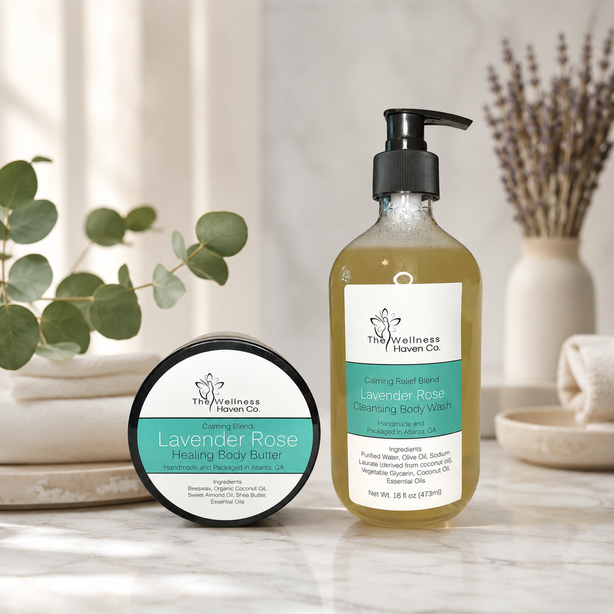 Healing Body Butter & Wash Bundle – All-Natural Skin Relief